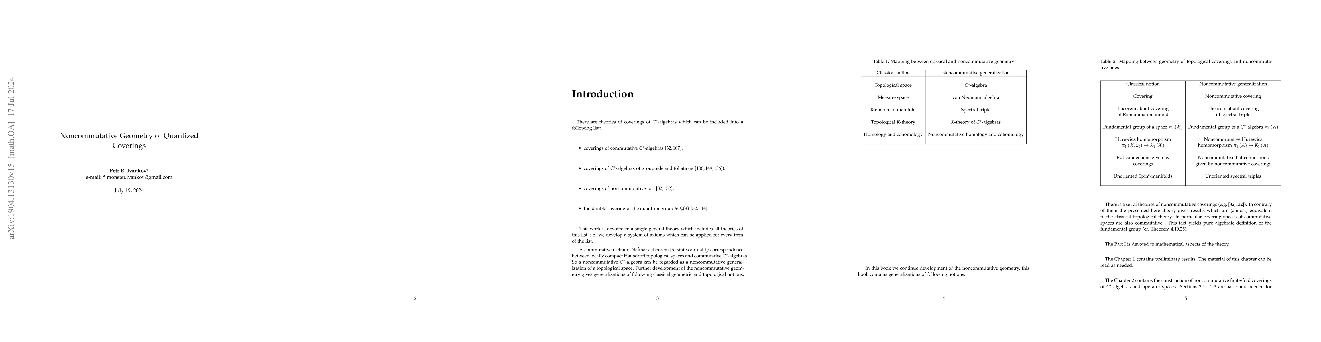 Thumbnail for Noncommutative Geometry of Quantized Coverings