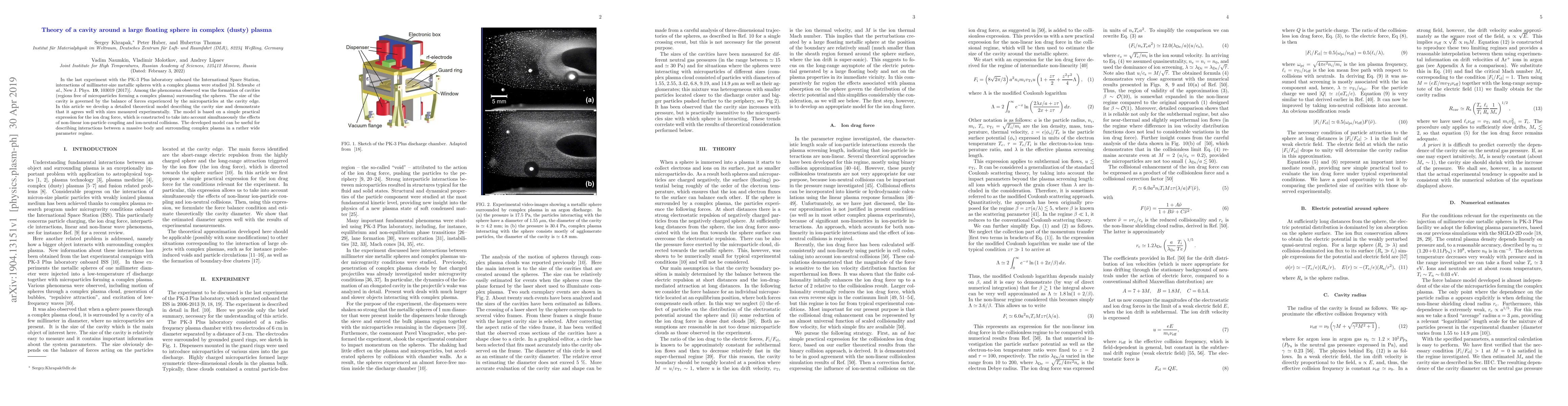 Thumbnail for Theory of a cavity around a large floating sphere in complex (dusty)
  plasma