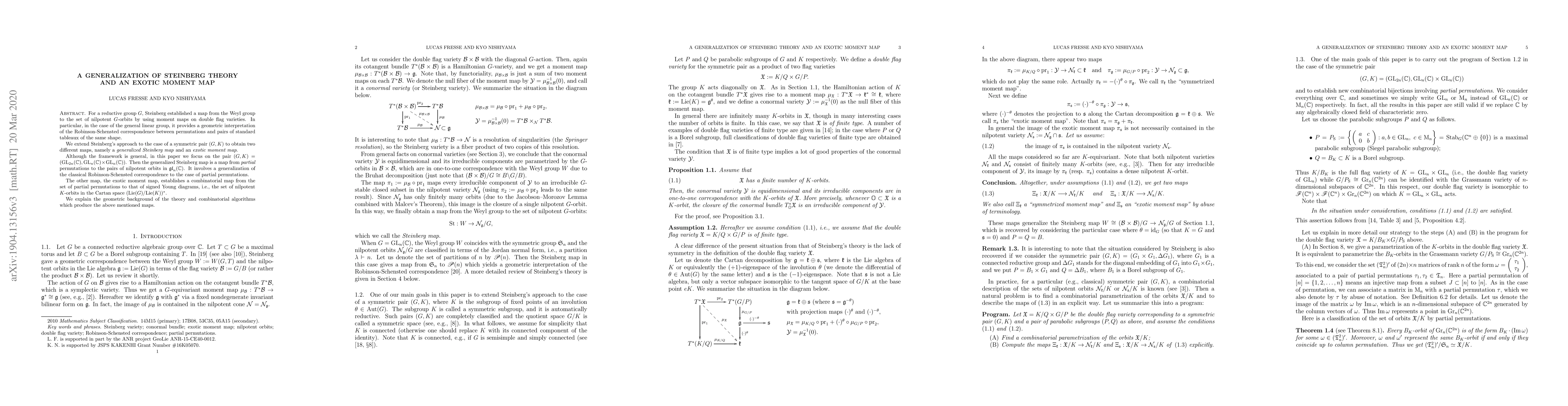Thumbnail for A generalization of Steinberg theory and an exotic moment map