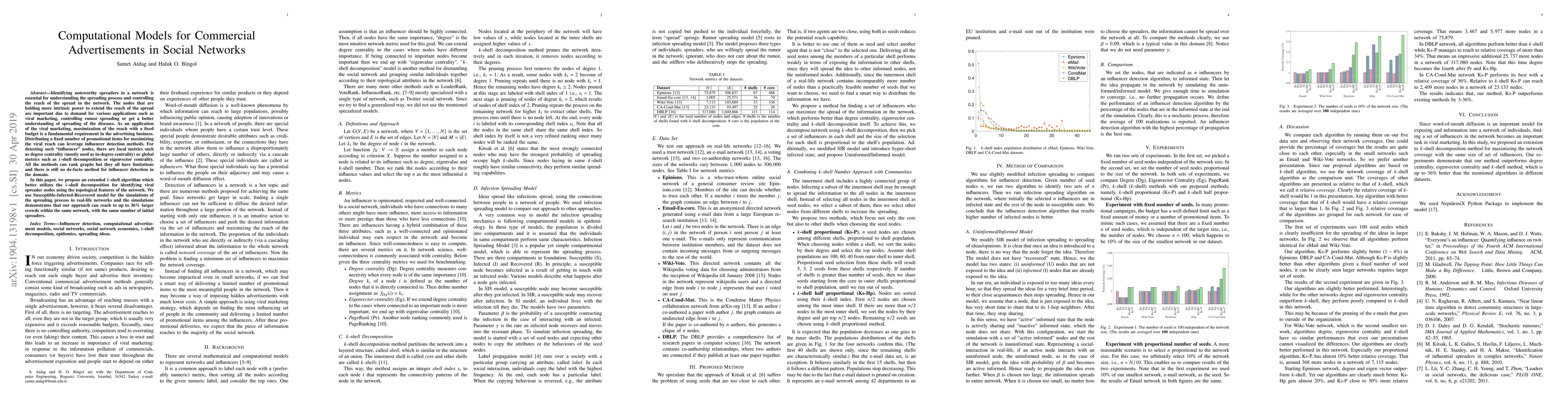 Thumbnail for Computational Models for Commercial Advertisements in Social Networks