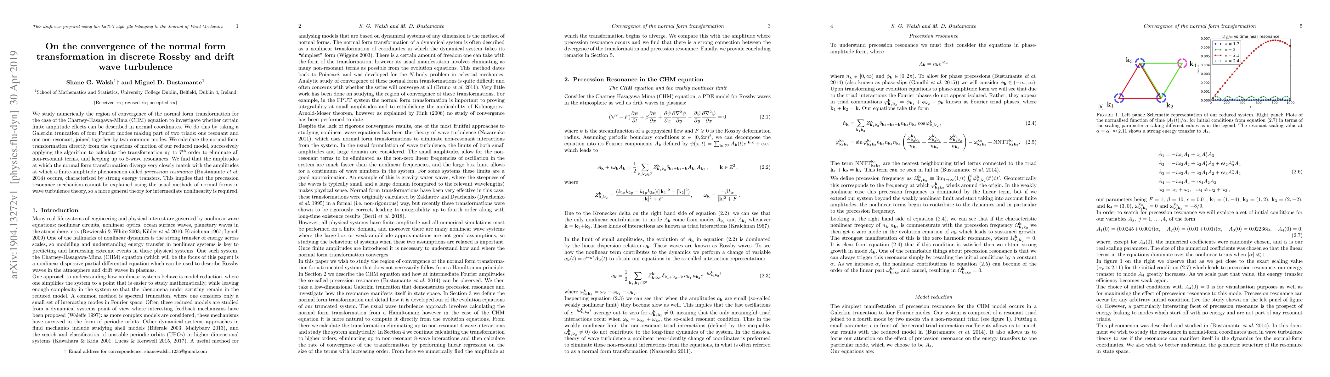 Thumbnail for On the convergence of the normal form transformation in discrete Rossby
  and drift wave turbulence