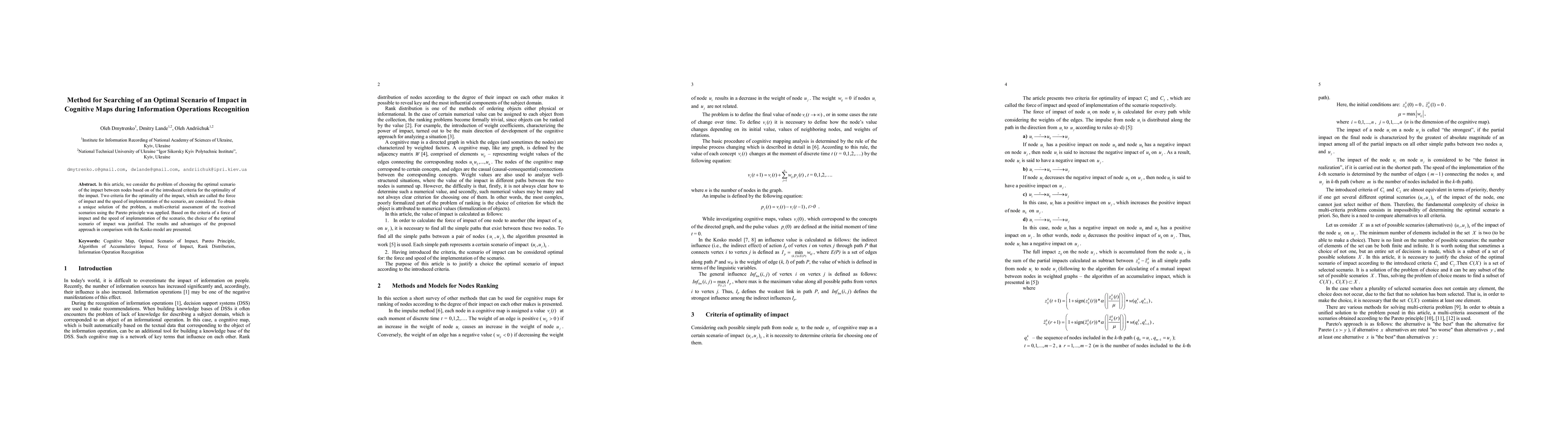 Thumbnail for Method for Searching of an Optimal Scenario of Impact in Cognitive Maps
  during Information Operations Recognition
