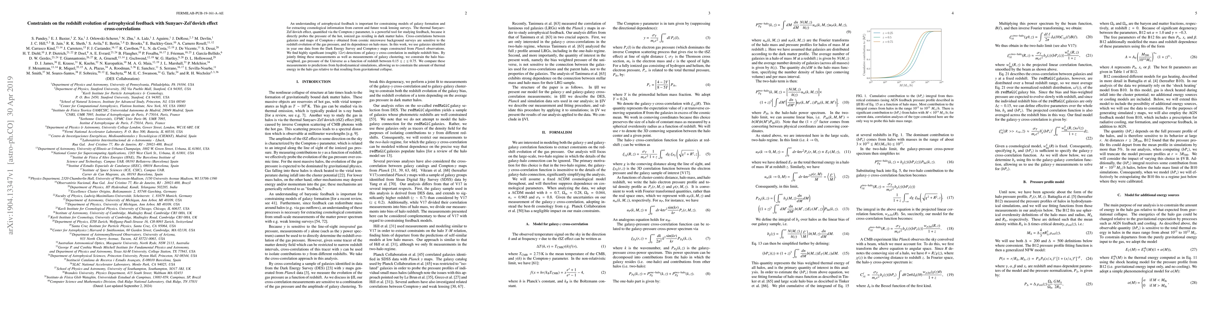 Thumbnail for Constraints on the redshift evolution of astrophysical feedback with
  Sunyaev-Zeldovich effect cross-correlations