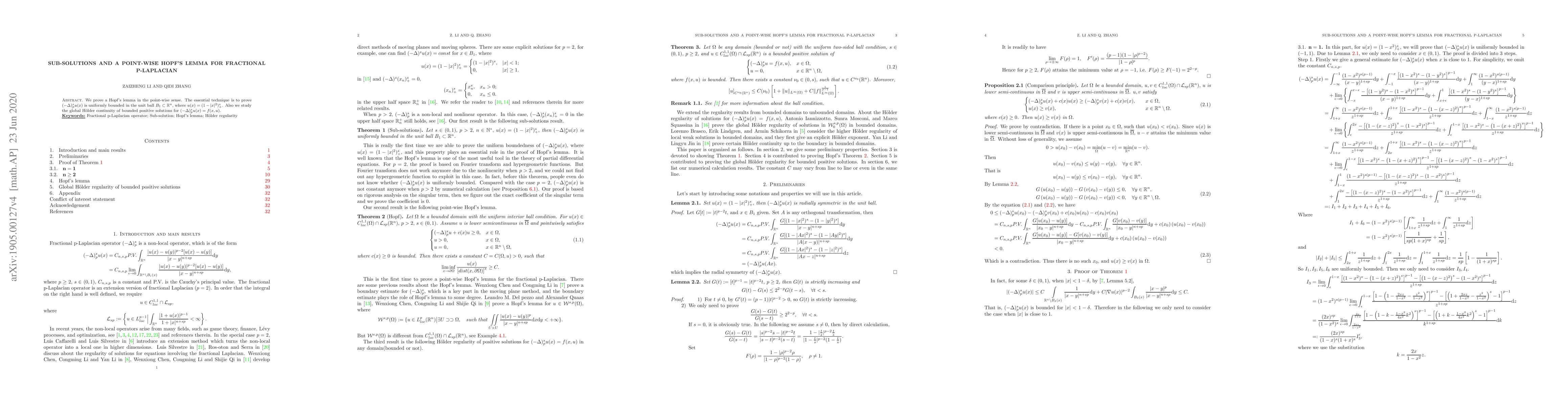 Thumbnail for Sub-solutions and a point-wise Hopf's Lemma for Fractional p-Laplacian