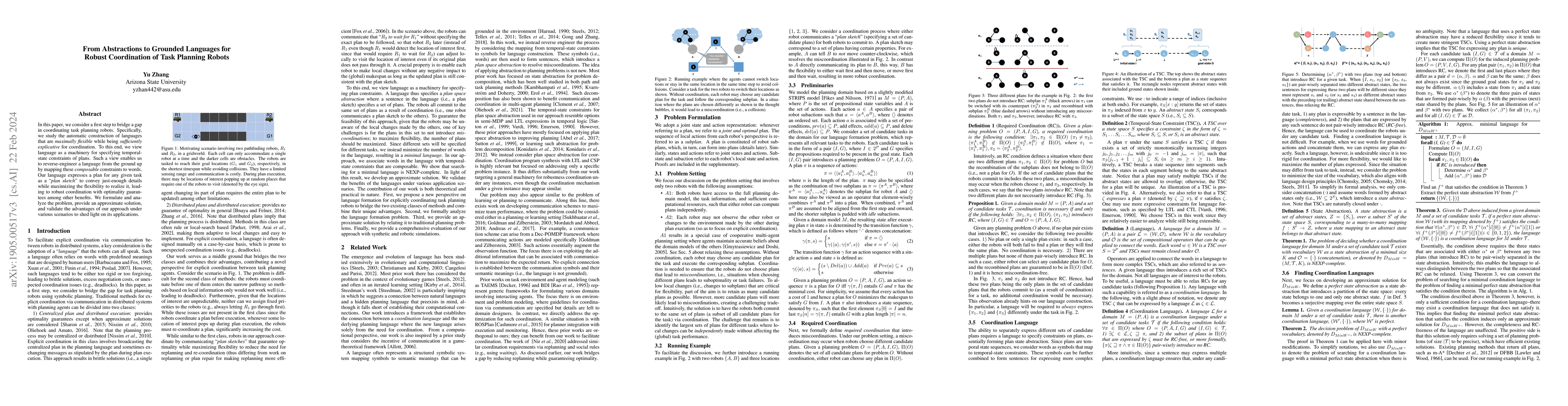Thumbnail for From Abstractions to Grounded Languages for Robust Coordination of Task
  Planning Robots