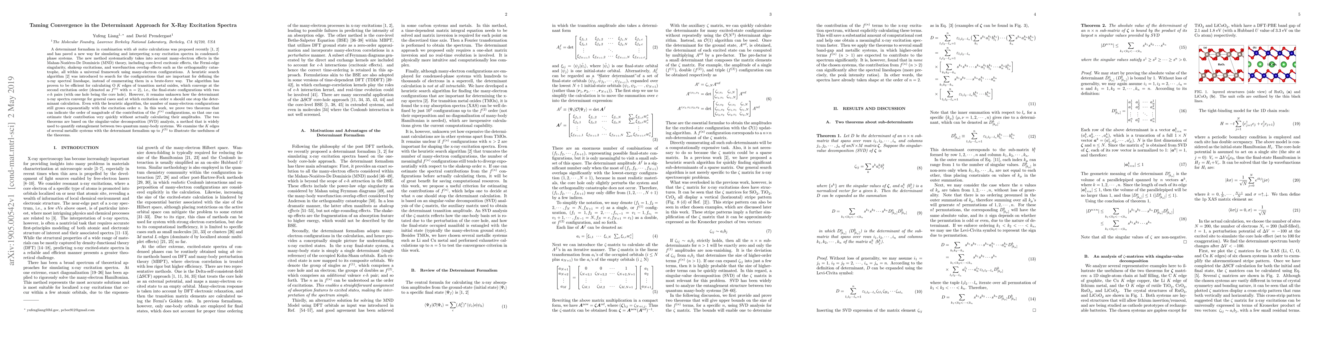 Thumbnail for Taming Convergence in the Determinant Approach for X-Ray Excitation
  Spectra