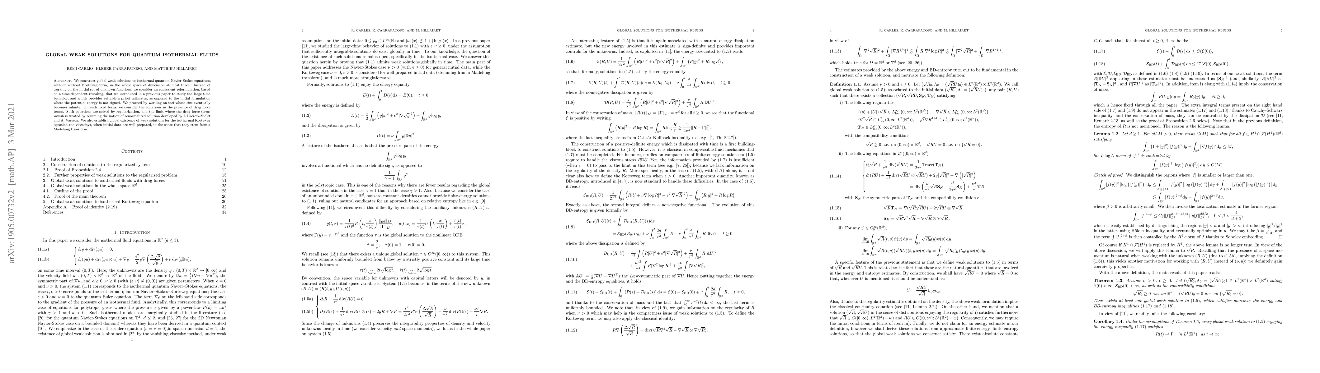 Thumbnail for Global weak solutions for quantum isothermal fluids