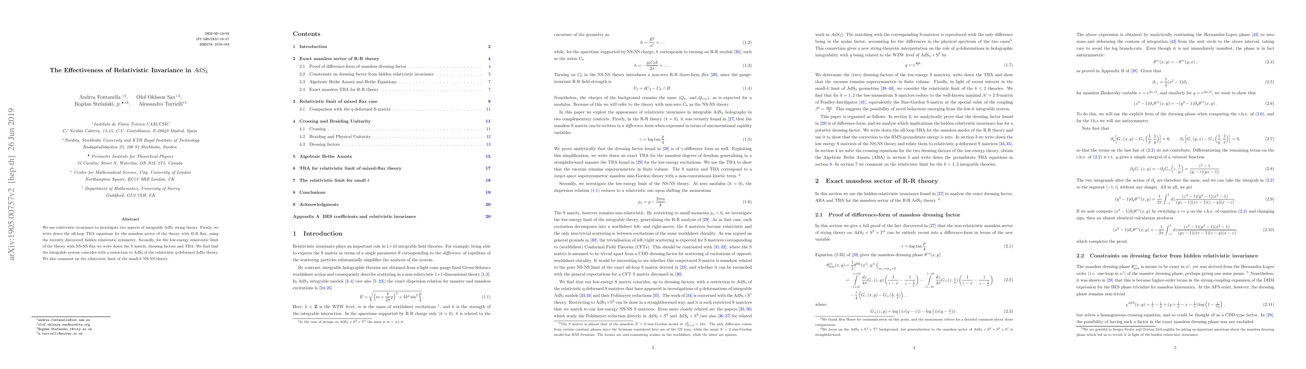 Thumbnail for The Effectiveness of Relativistic Invariance in AdS${}_3$