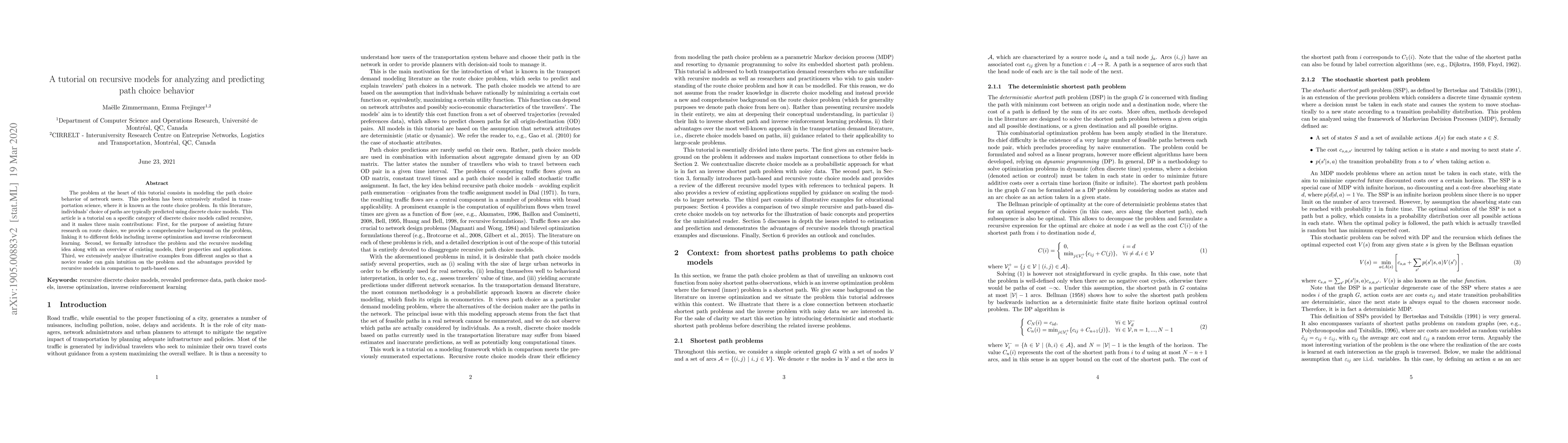 Thumbnail for A tutorial on recursive models for analyzing and predicting path choice
  behavior