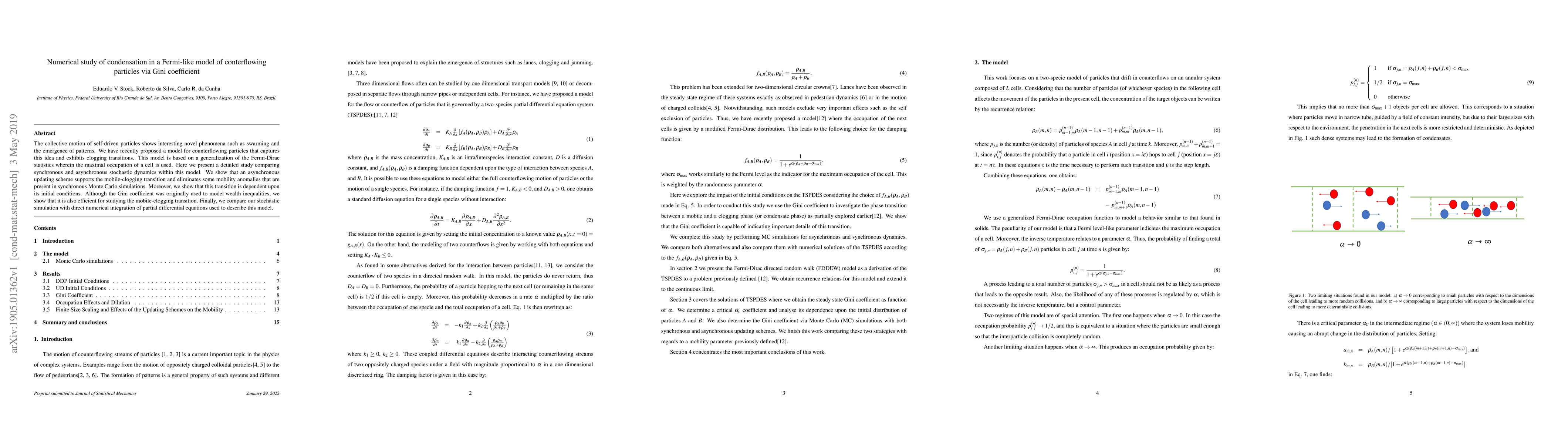 Thumbnail for Numerical study of condensation in a Fermi-like model of conterflowing
  particles via Gini coefficient