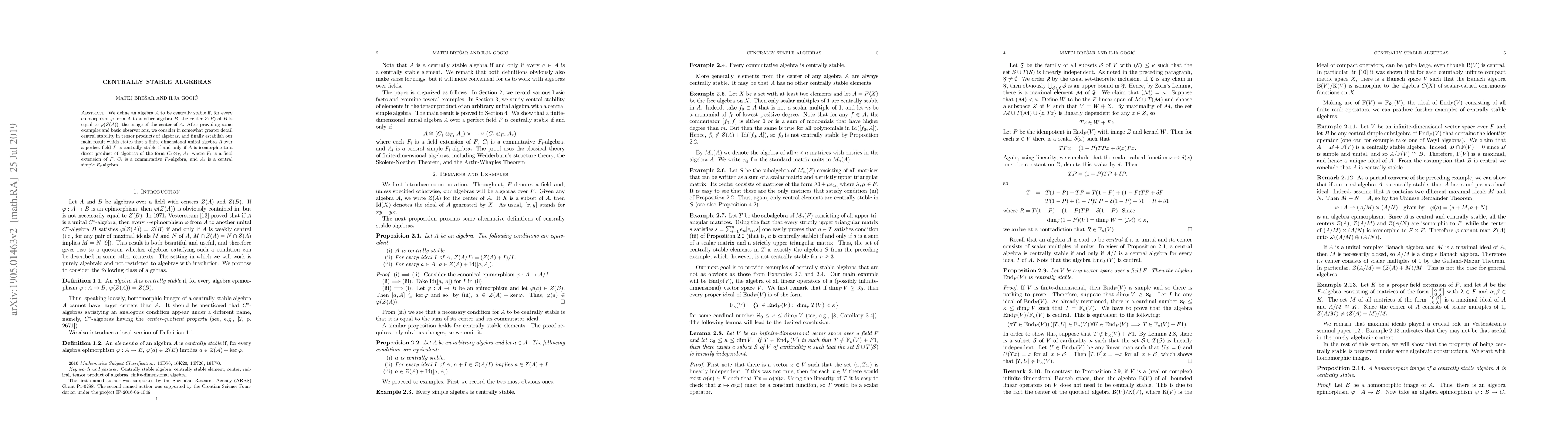 Thumbnail for Centrally Stable Algebras