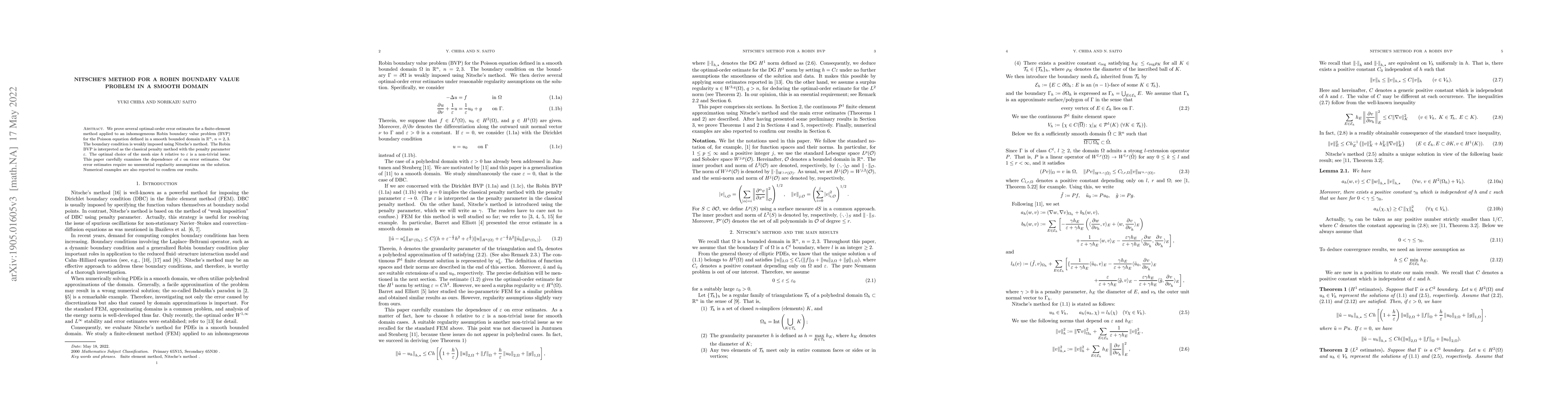 Thumbnail for Nitsche's method for a Robin boundary value problem in a smooth domain