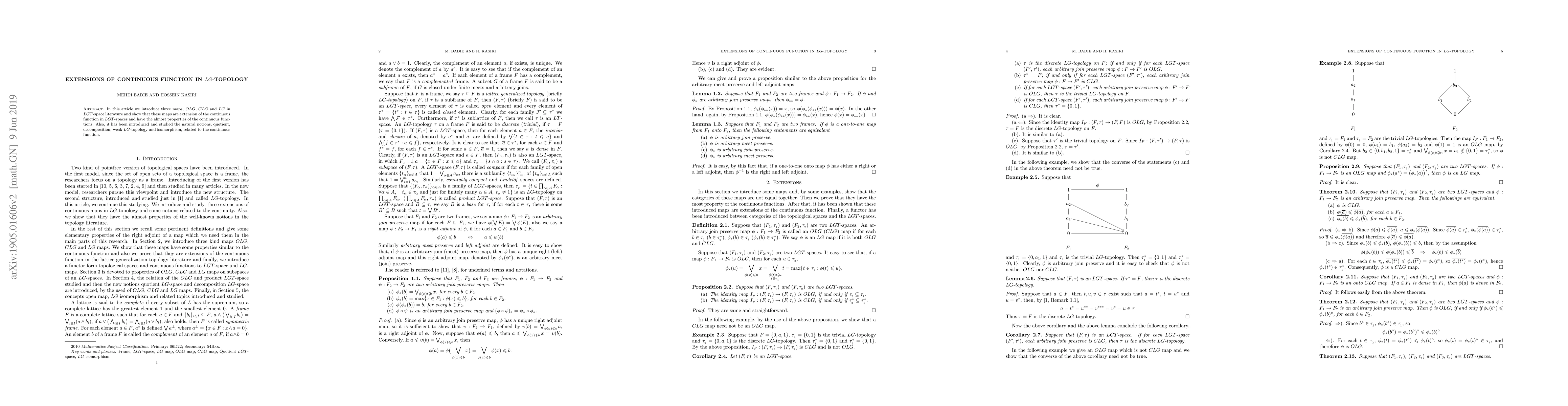 Thumbnail for Extensions of Continuous Function in LG-Topology