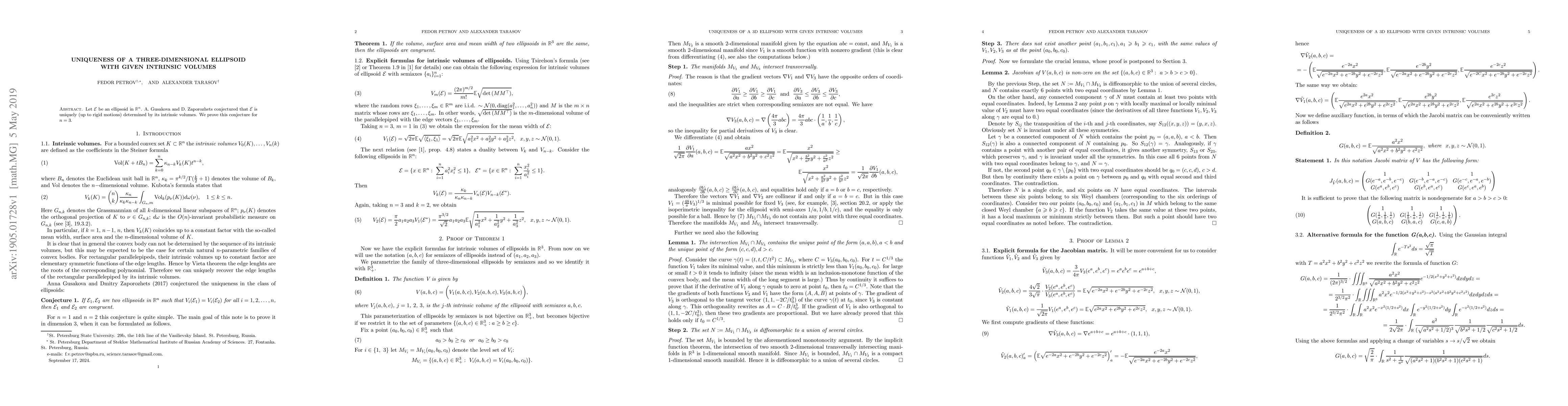 Thumbnail for Uniqueness of a 3D ellipsoid with given intrinsic volumes