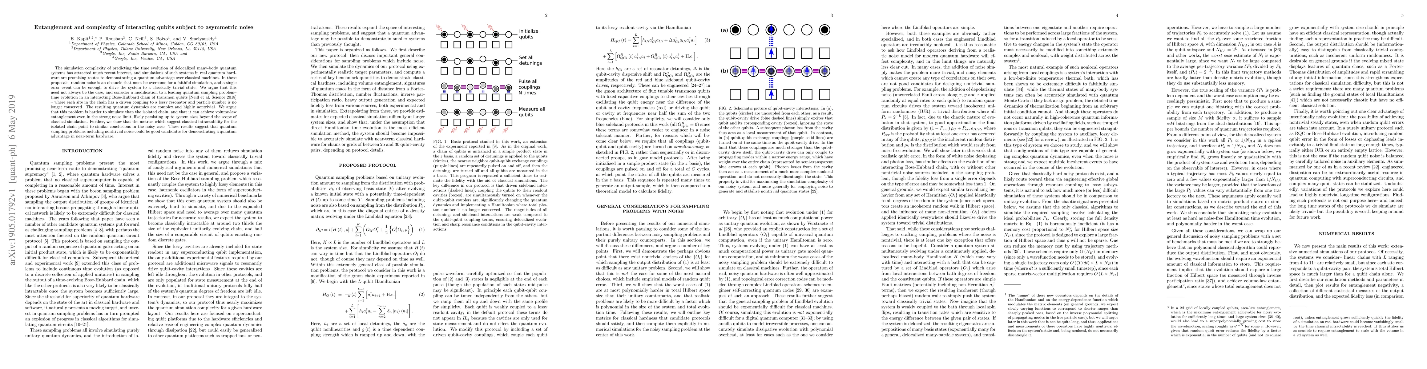 Thumbnail for Entanglement and complexity of interacting qubits subject to asymmetric
  noise