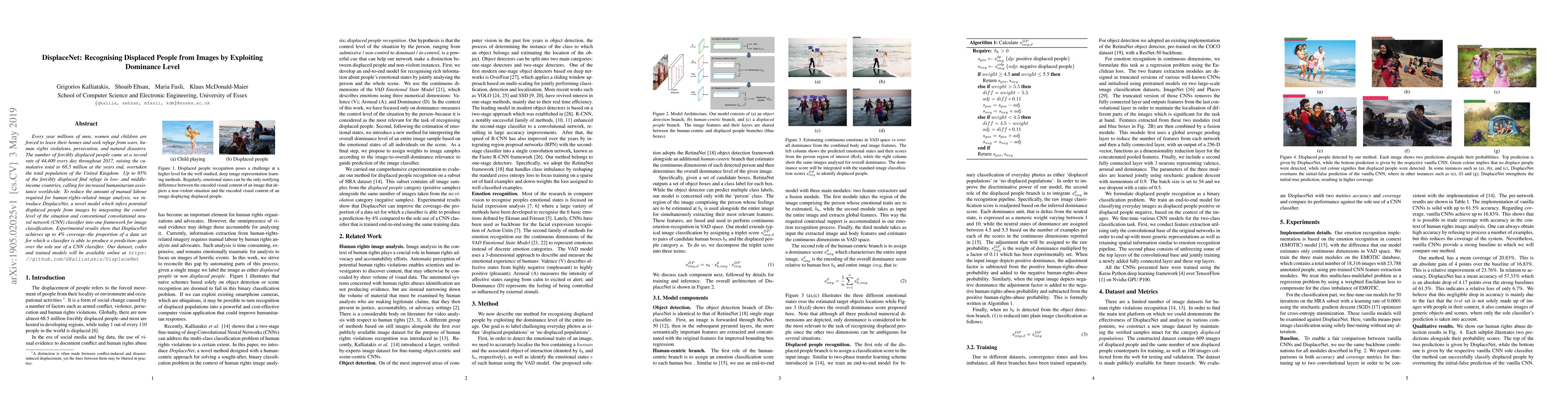 Thumbnail for DisplaceNet: Recognising Displaced People from Images by Exploiting
  Dominance Level