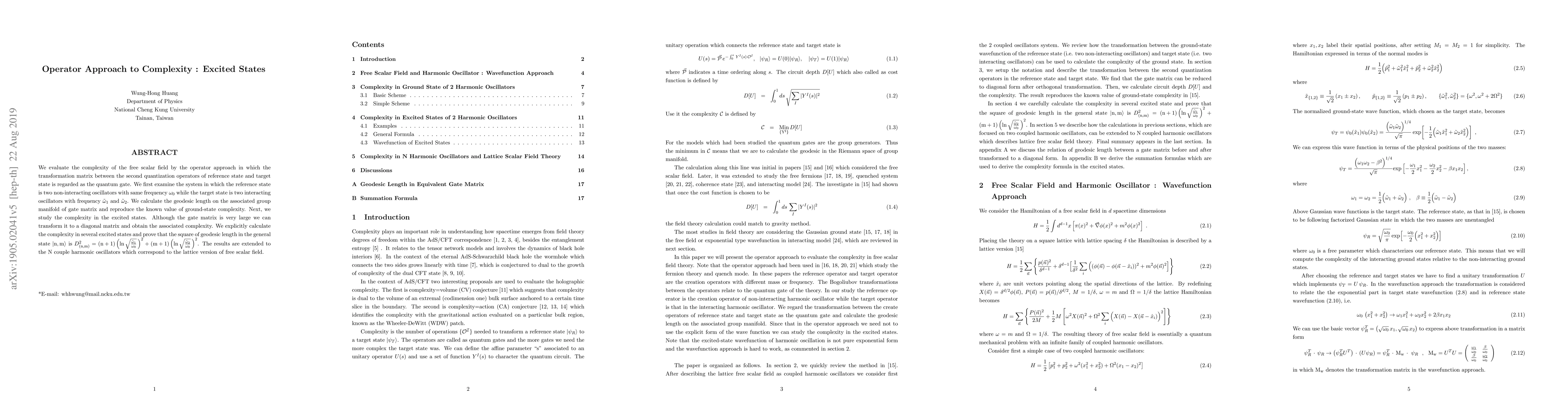 Thumbnail for Operator Approach to Complexity : Excited States