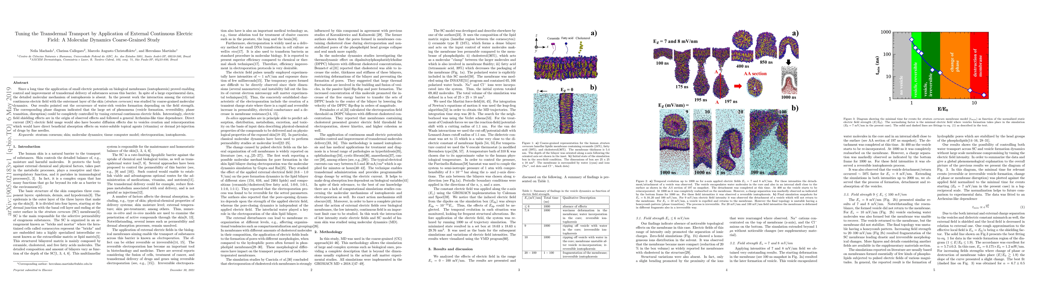 Thumbnail for Tuning the Transdermal Transport by Application of External Continuous
  Electric Field: A Molecular Dynamics Coarse-Grained Study
