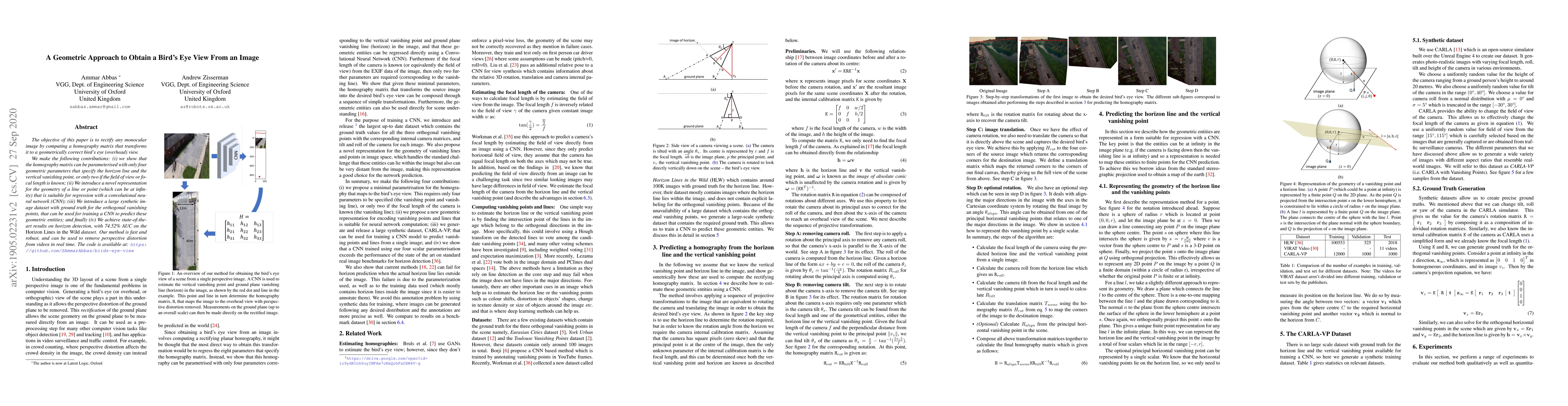 Thumbnail for A Geometric Approach to Obtain a Bird's Eye View from an Image