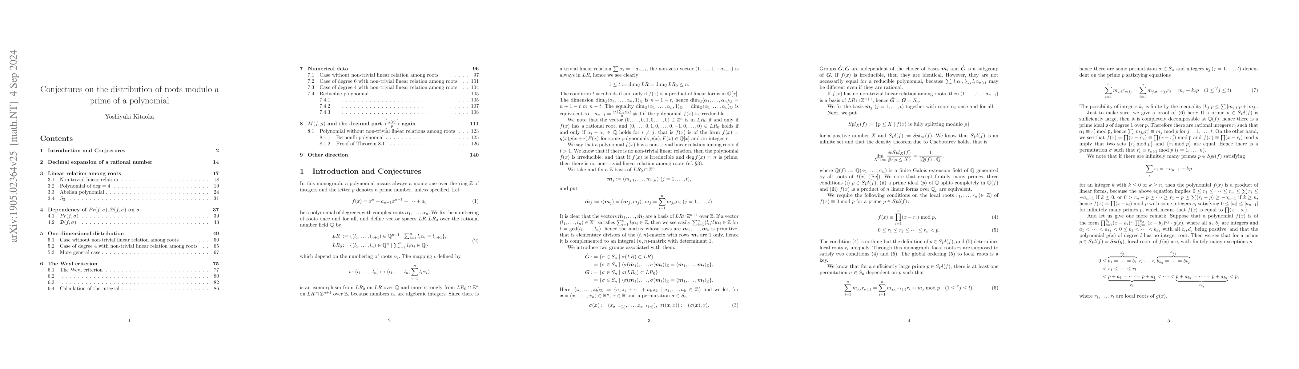 Thumbnail for Conjectures on the distribution of roots modulo a prime of a polynomial