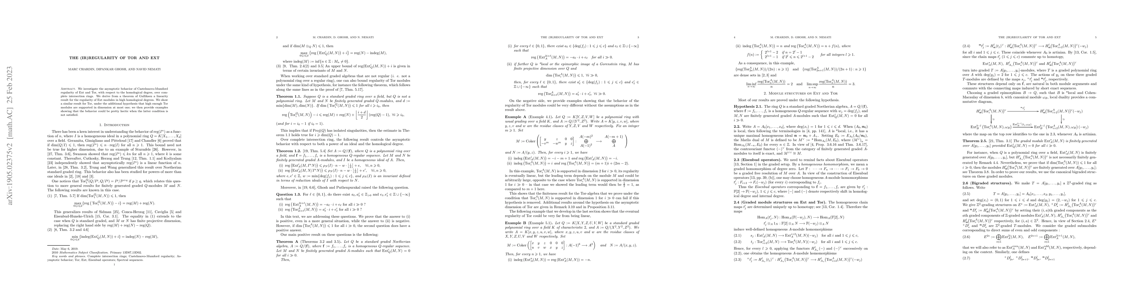 Thumbnail for The (ir)regularity of Tor and Ext