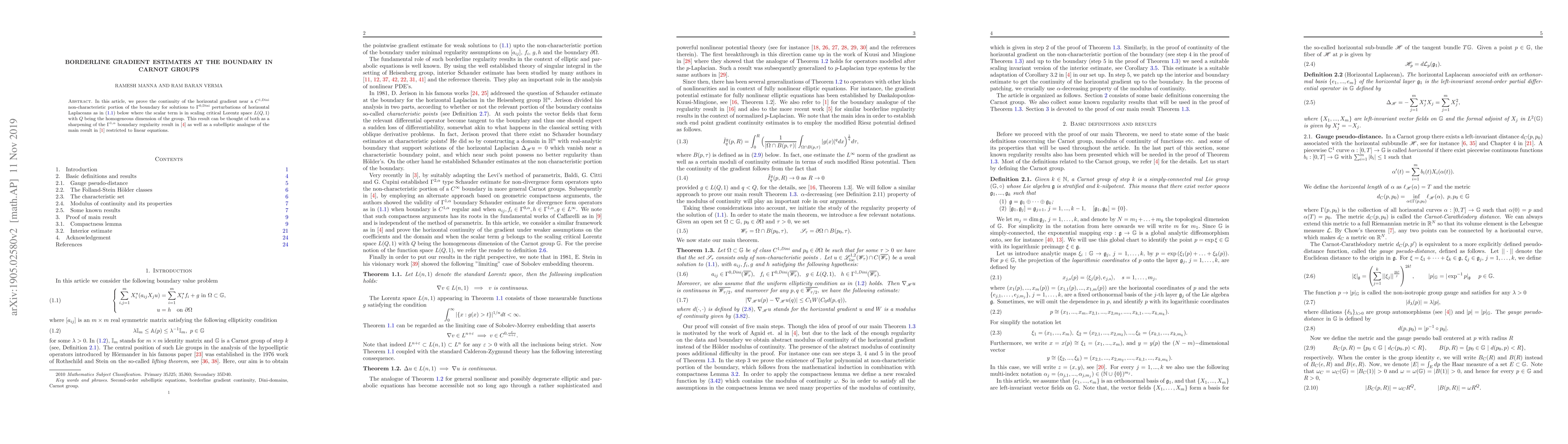 Thumbnail for Borderline gradient estimates at the boundary in Carnot groups