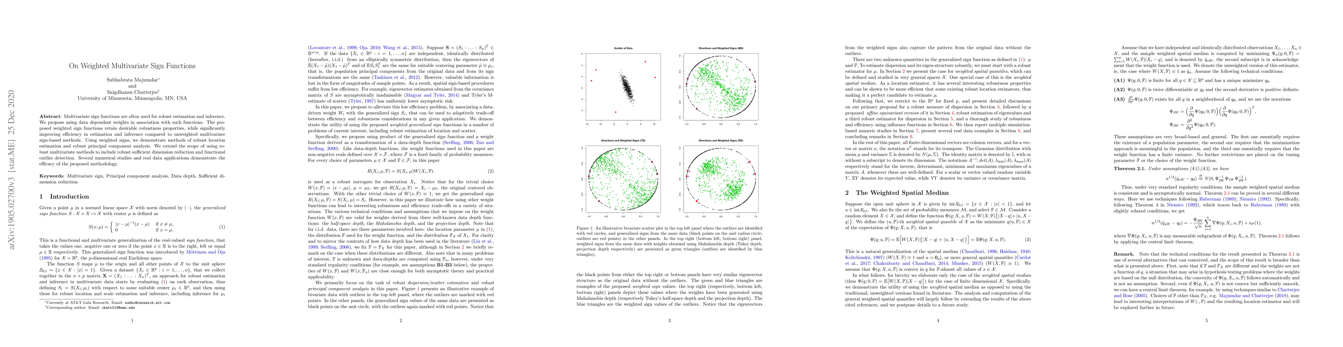 Thumbnail for On Weighted Multivariate Sign Functions