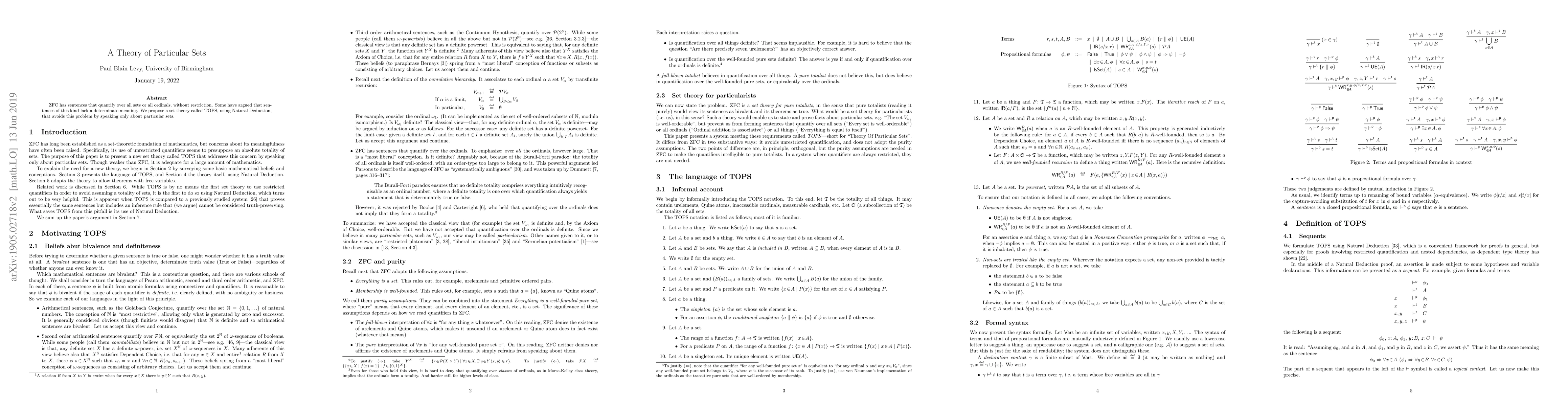 Thumbnail for A Theory of Particular Sets