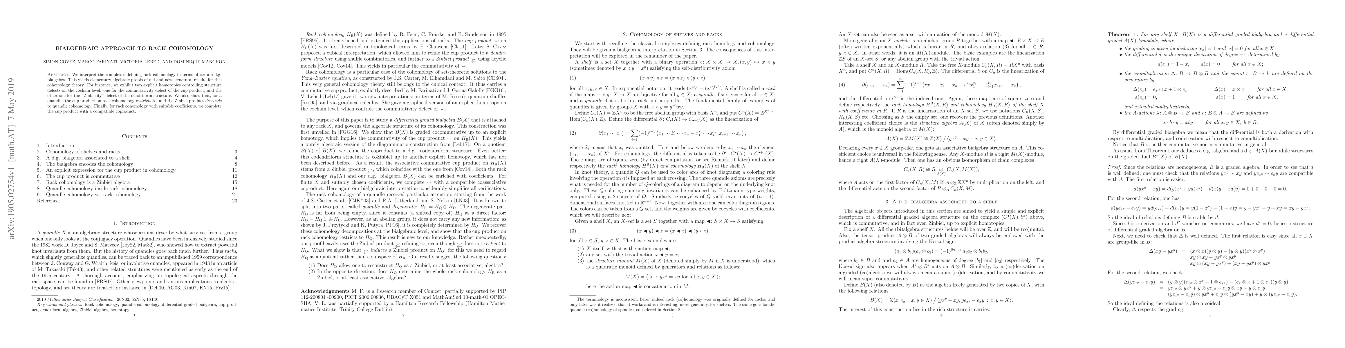 Thumbnail for Bialgebraic approach to rack cohomology