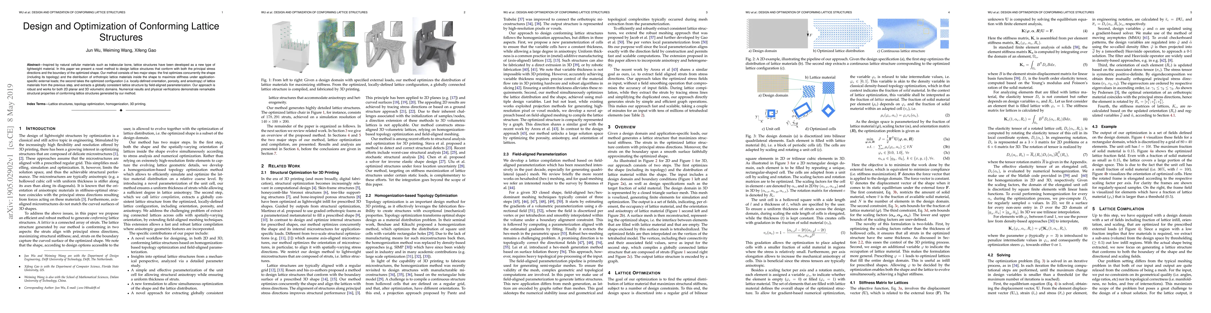 Thumbnail for Design and Optimization of Conforming Lattice Structures