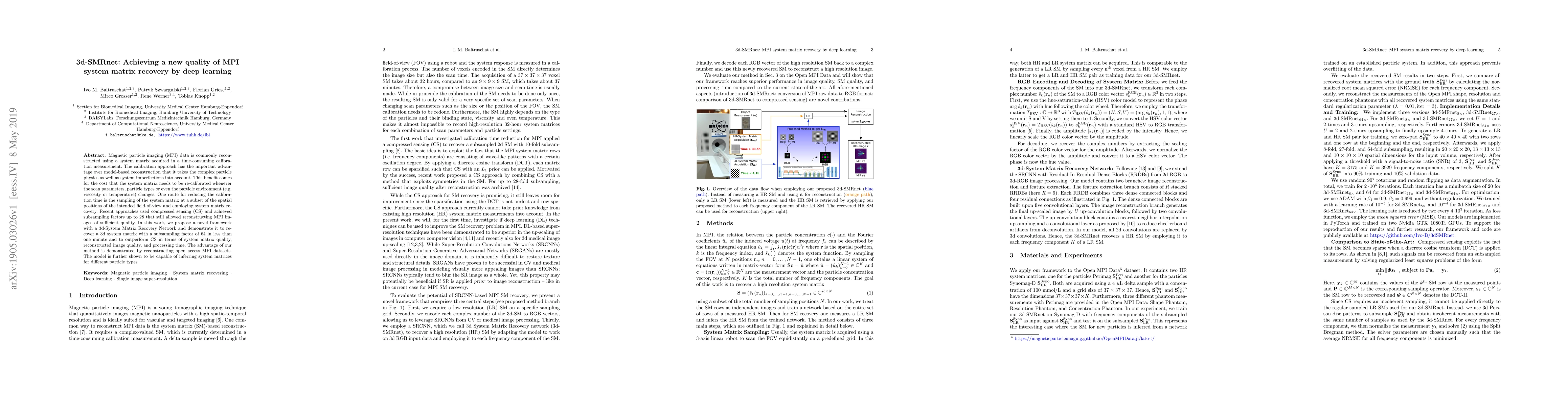 Thumbnail for 3d-SMRnet: Achieving a new quality of MPI system matrix recovery by deep
  learning