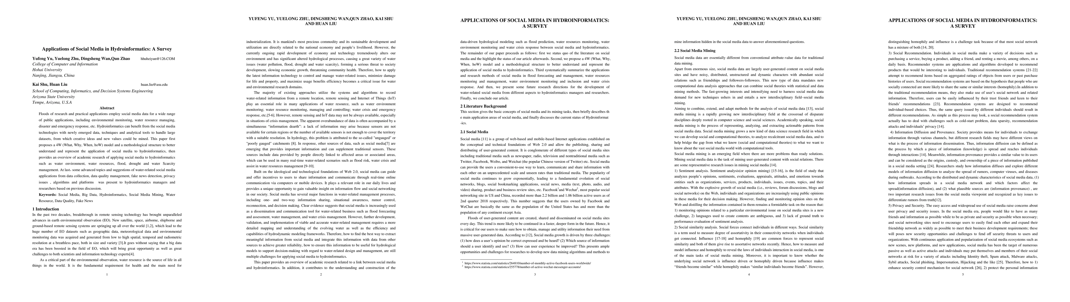 Thumbnail for Applications of Social Media in Hydroinformatics: A Survey