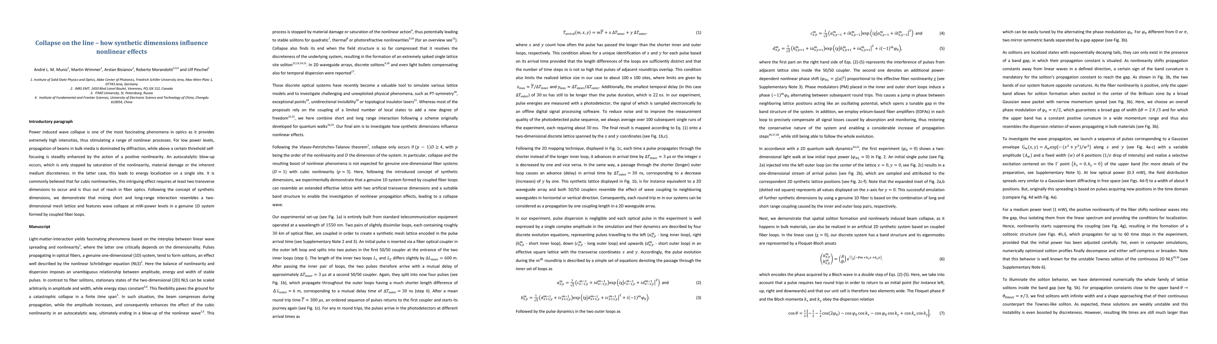 Thumbnail for Collapse on the line -- how synthetic dimensions influence nonlinear
  effects