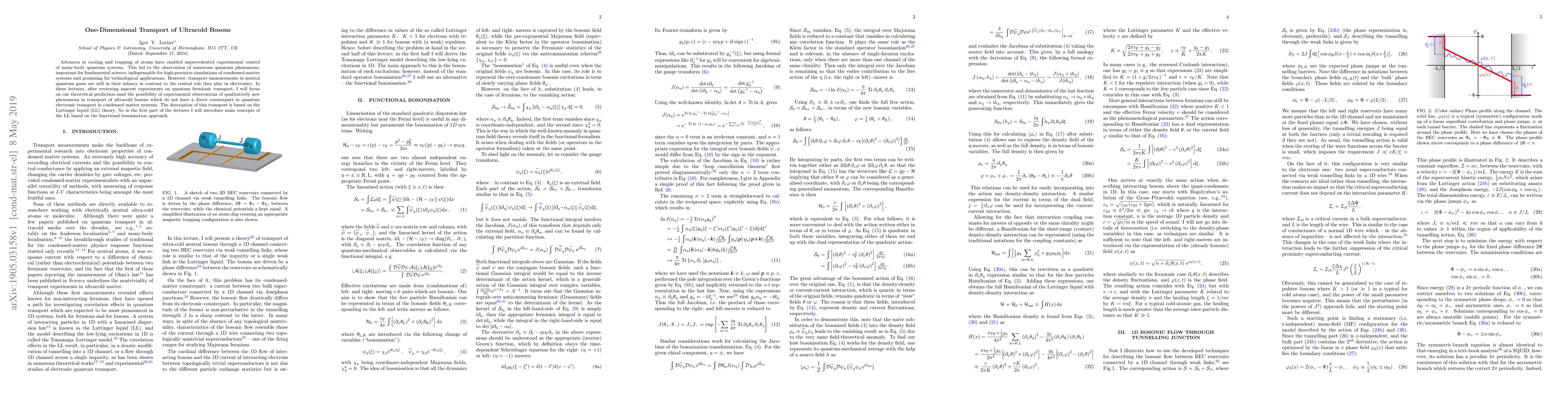 Thumbnail for One-Dimensional Transport of Ultracold Bosons