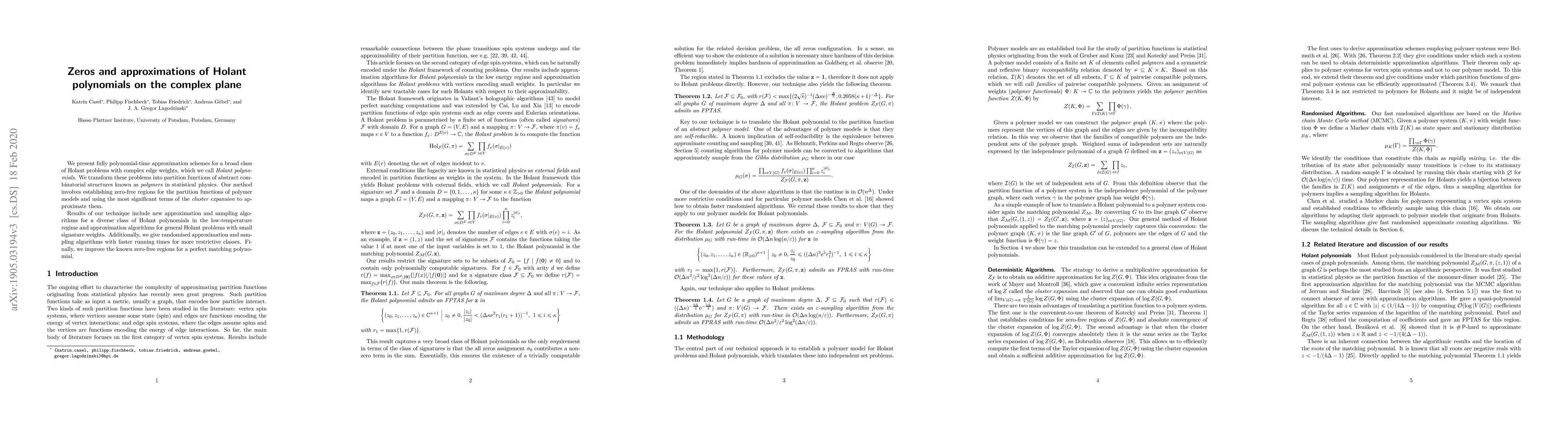 Thumbnail for Zeros and approximations of Holant polynomials on the complex plane