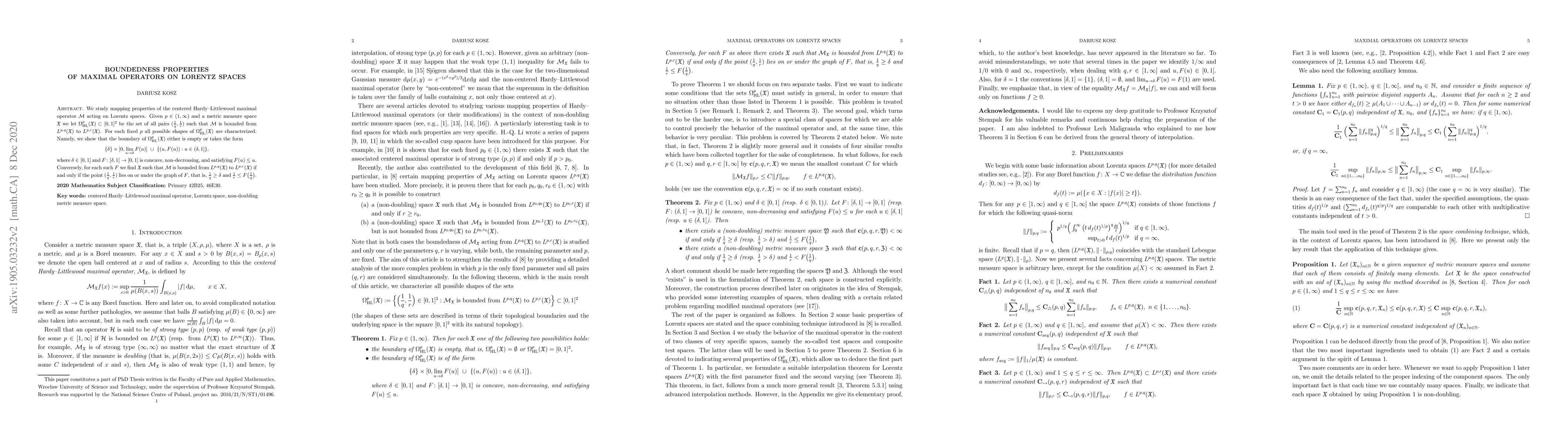 Thumbnail for Boundedness properties of maximal operators on Lorentz spaces