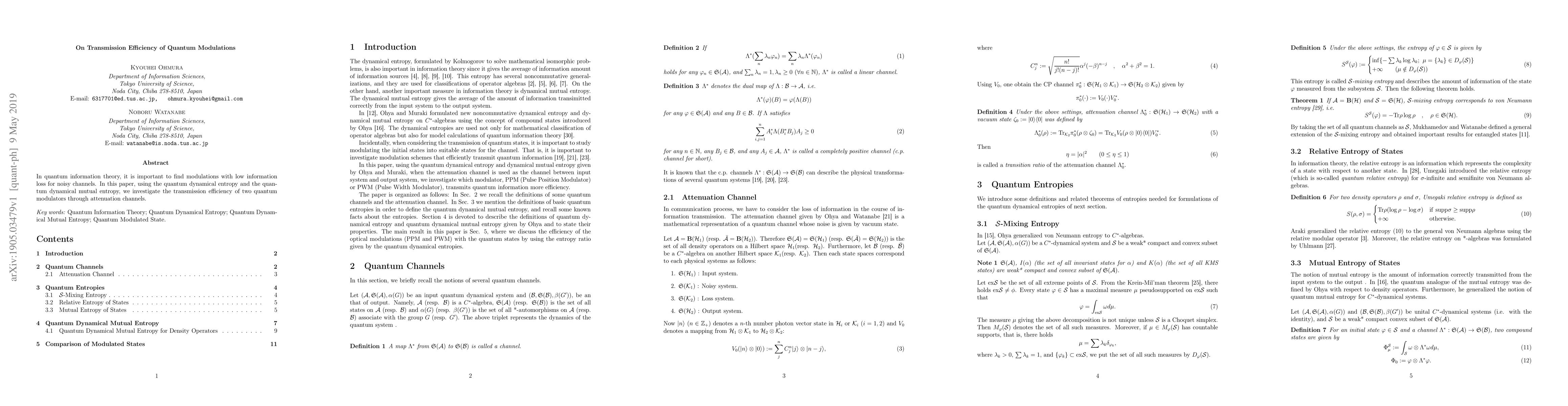 Thumbnail for On Transmission Efficiency of Quantum Modulations