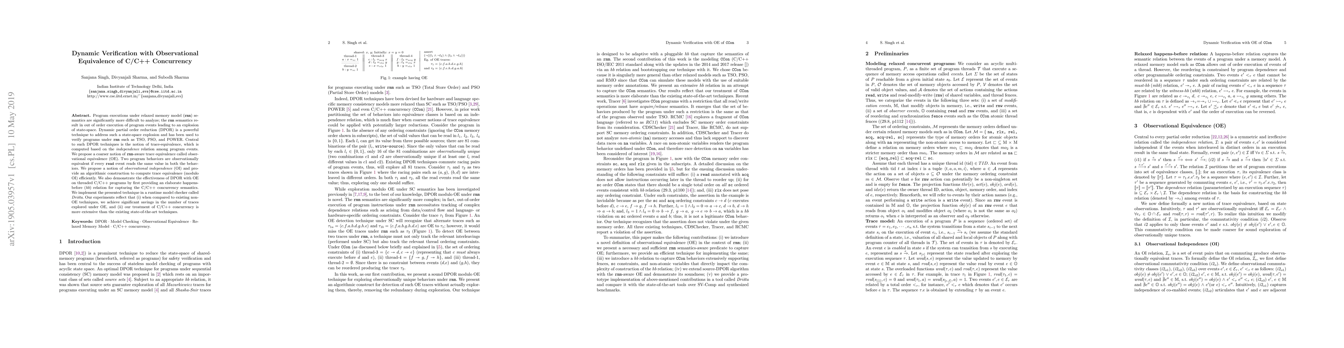 Thumbnail for Dynamic Verification with Observational Equivalence of C/C++ Concurrency