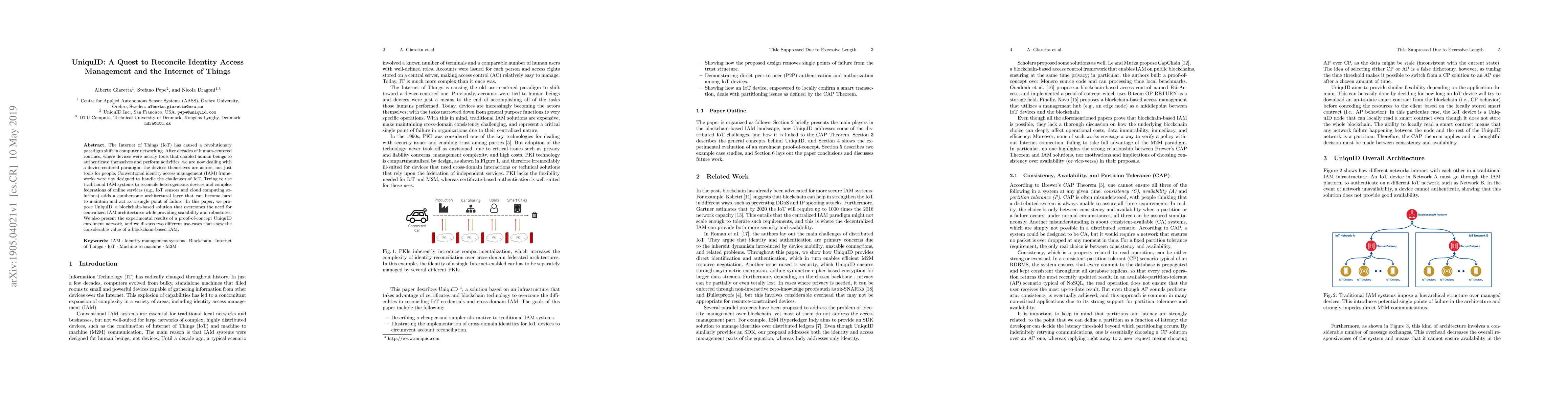 Thumbnail for UniquID: A Quest to Reconcile Identity Access Management and the
  Internet of Things