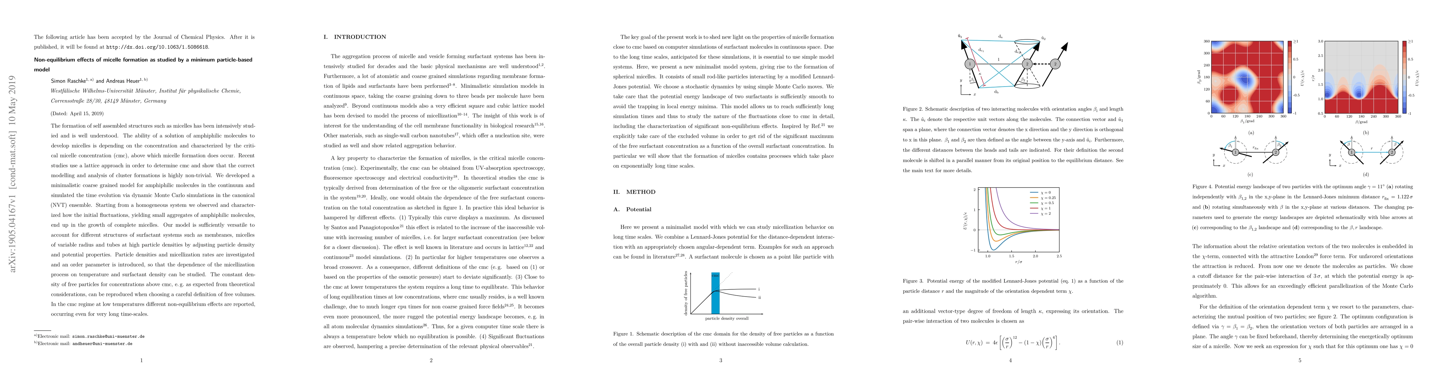 Thumbnail for Non-equilibrium effects of micelle formation as studied by a minimum
  particle-based model