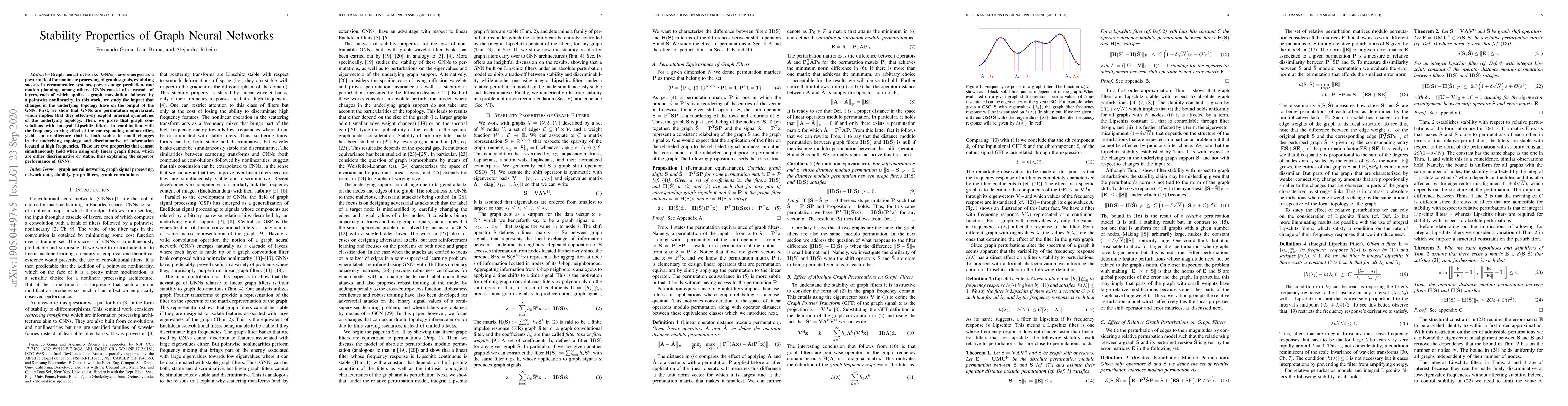 Thumbnail for Stability Properties of Graph Neural Networks