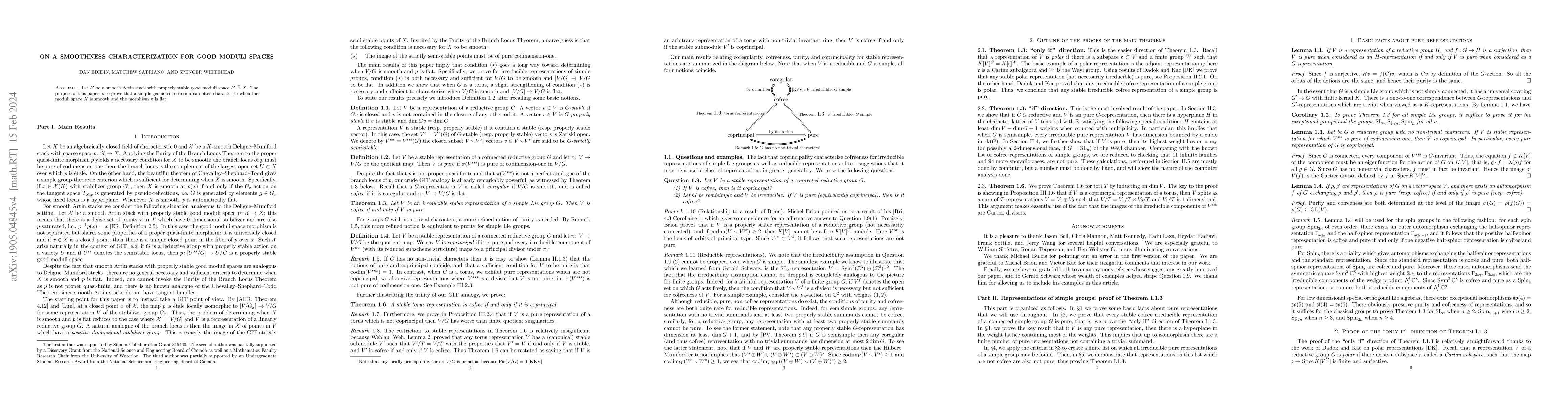 Thumbnail for On a smoothness characterization for good moduli spaces