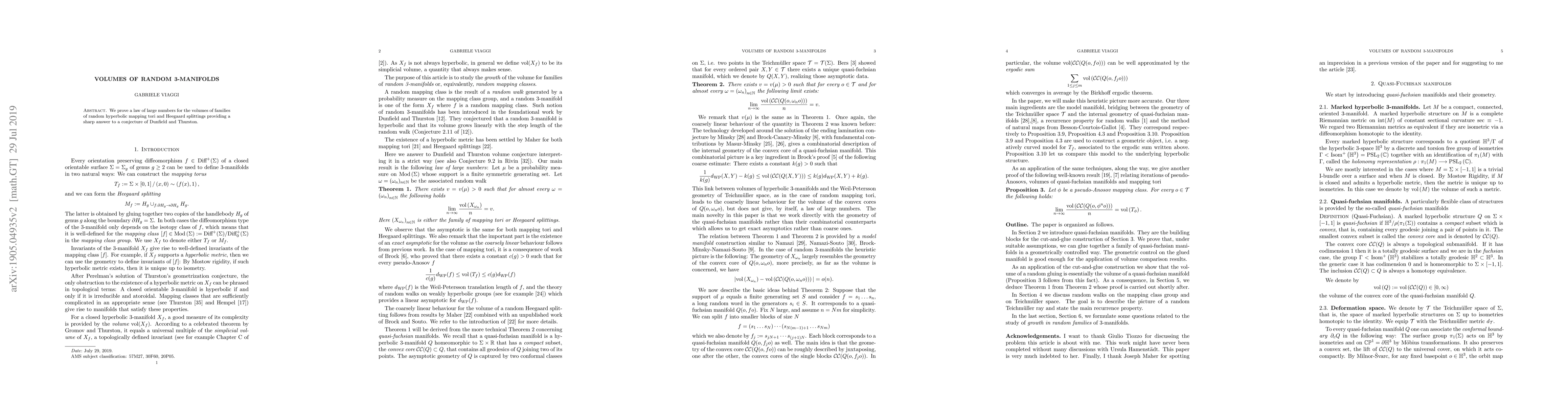 Thumbnail for Volumes of random 3-manifolds