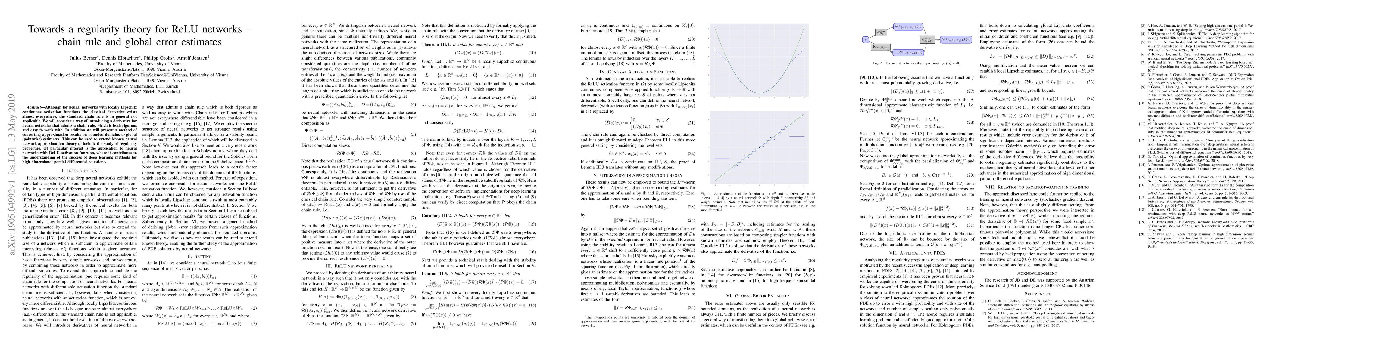 Thumbnail for Towards a regularity theory for ReLU networks -- chain rule and global
  error estimates