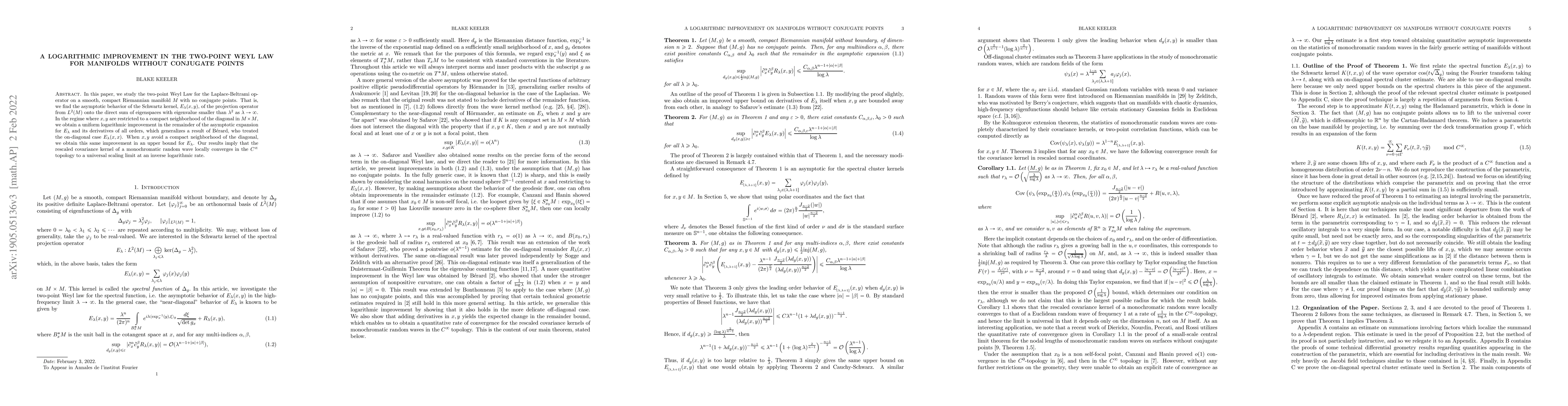 Thumbnail for A logarithmic improvement in the two-point Weyl law for manifolds
  without conjugate points