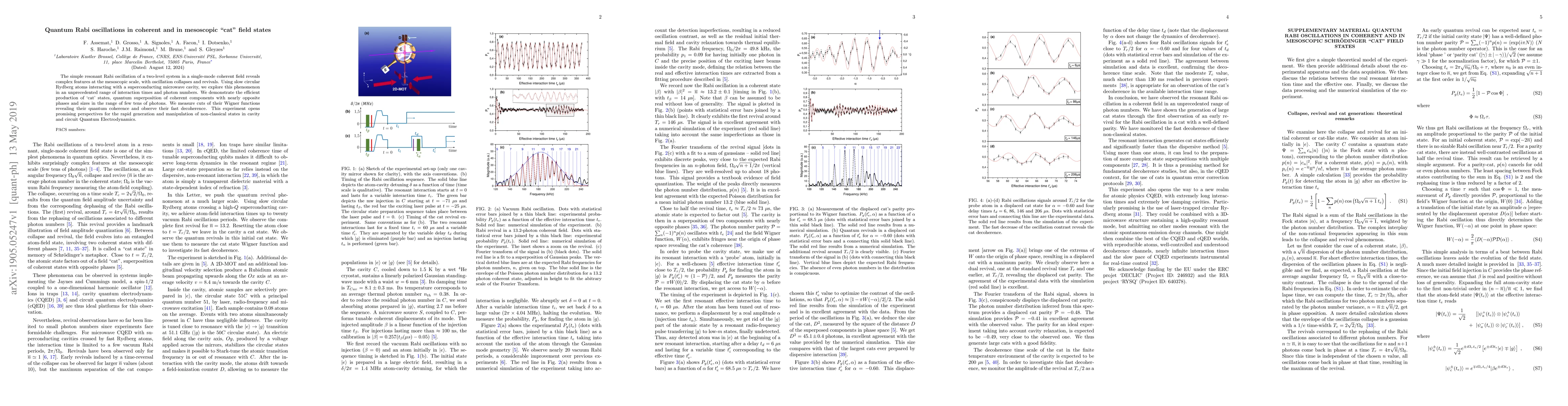 Thumbnail for Quantum Rabi oscillations in coherent and in mesoscopic Schr\"odinger
  "cat" field states
