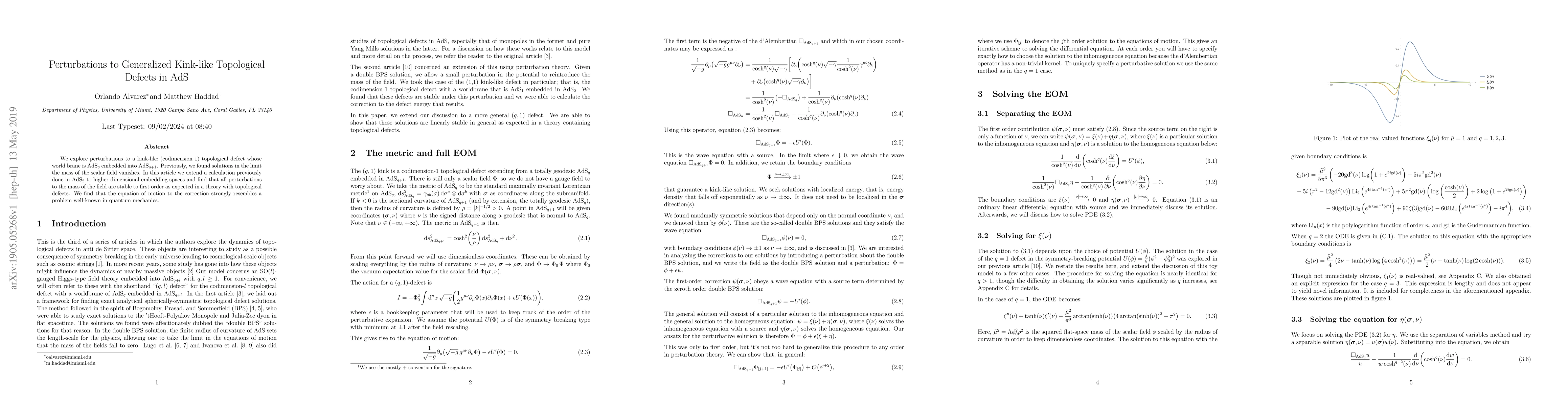 Thumbnail for Perturbations to Generalized Kink-like Topological Defects in $AdS$
