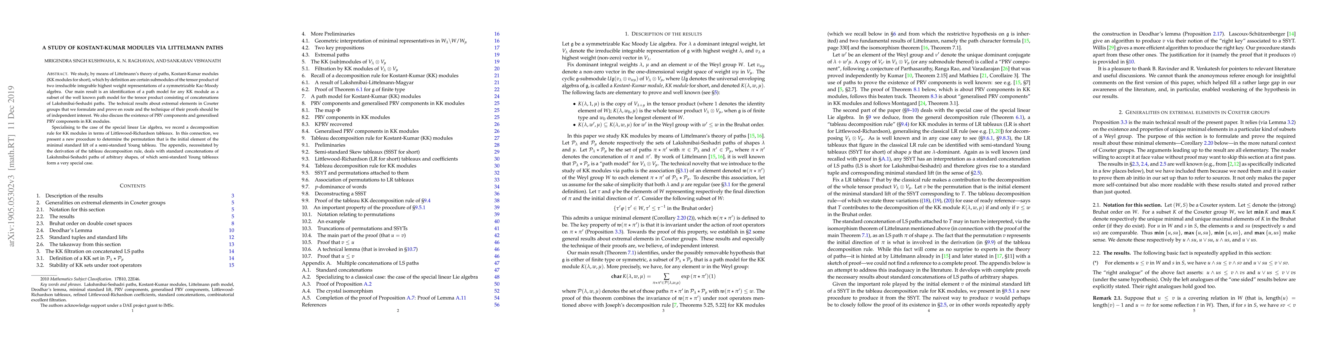 Thumbnail for A study of Kostant-Kumar modules via Littelmann paths
