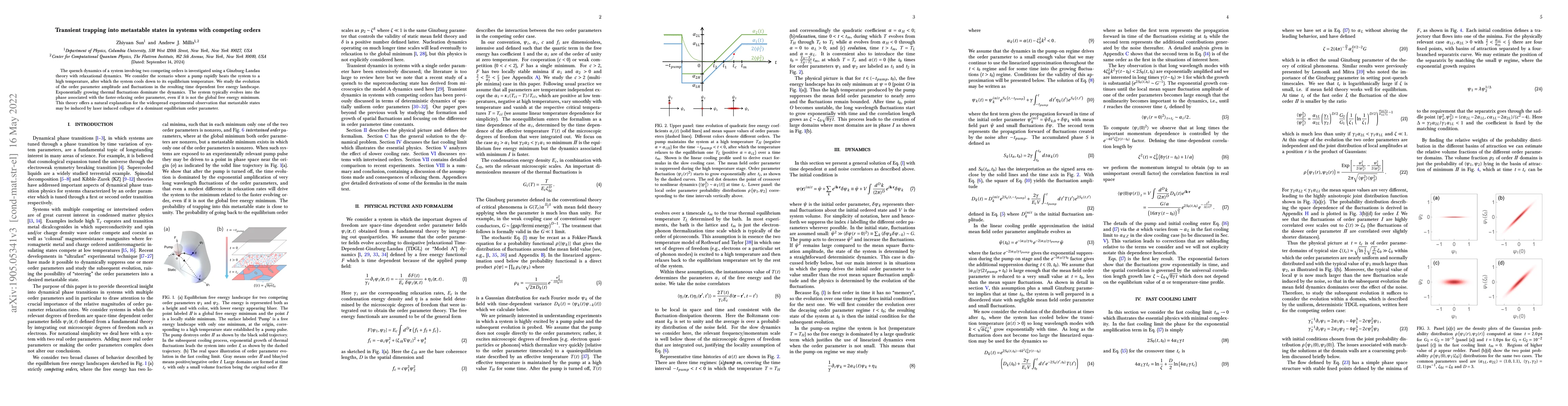 Thumbnail for Transient trapping into metastable states in systems with competing
  orders