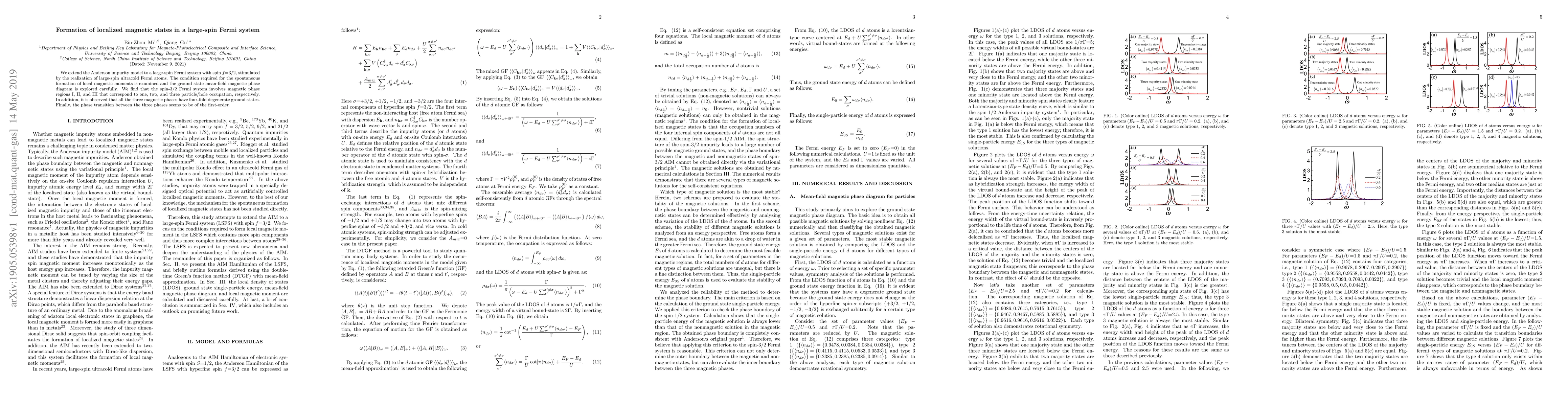 Thumbnail for Formation of localized magnetic states in a large-spin Fermi system